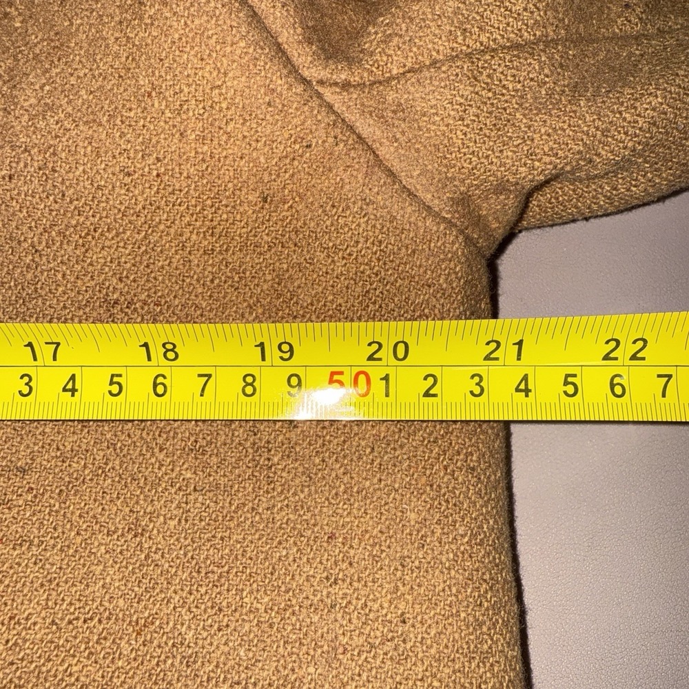 Vintage Hooded Wool Coat Camel Brown Long Lined Trench Women's Mid-Century PICS* - Picture 15 of 16
